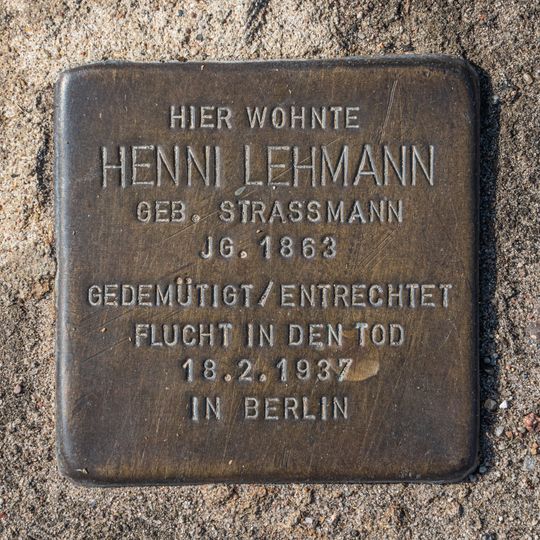 Stolperstein en memoria de Henni Lehmann
