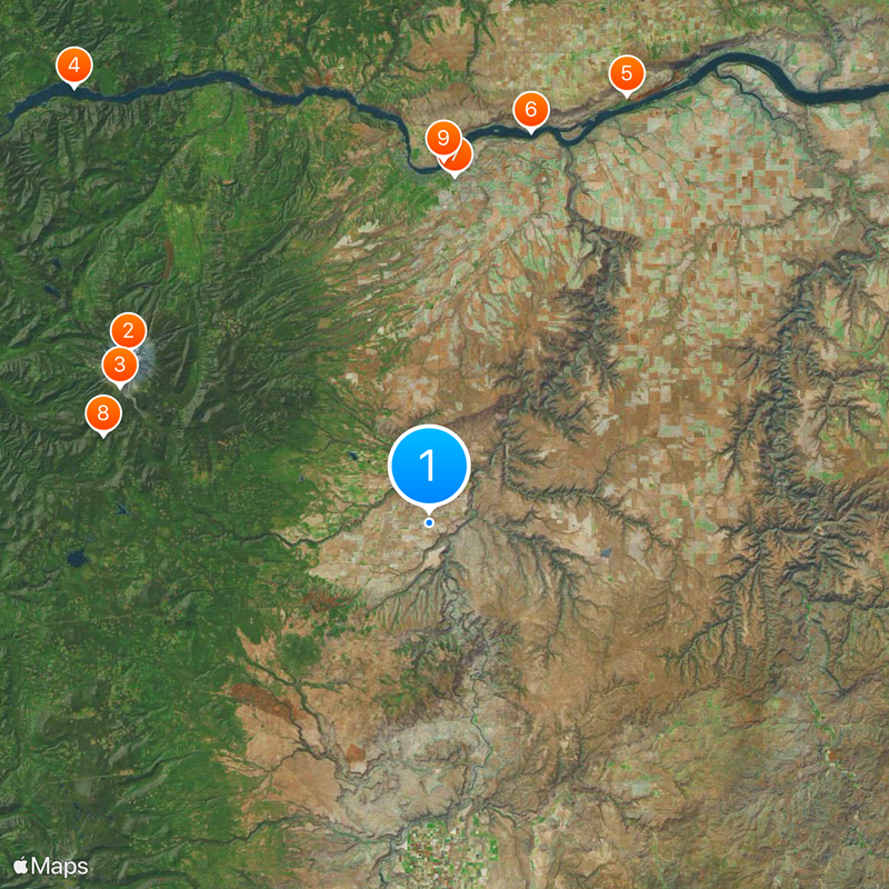 Comté de Wasco Carte