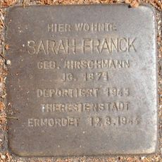 Stolperstein dedicated to Sarah Franck