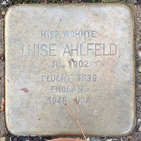 Stolperstein dedicated to Luise Ahlfeld