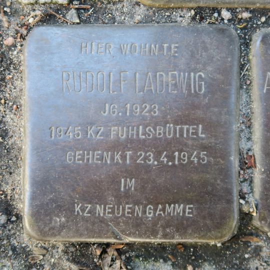 Stolperstein dedicated to Rudolf Ladewig