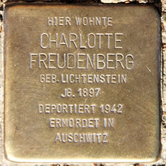 Stolperstein dedicated to Charlotte Freudenberg