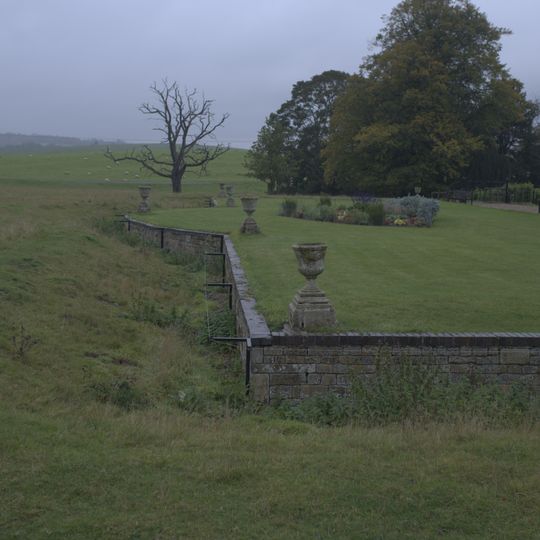 Launde Abbey  Ha Ha And Urns