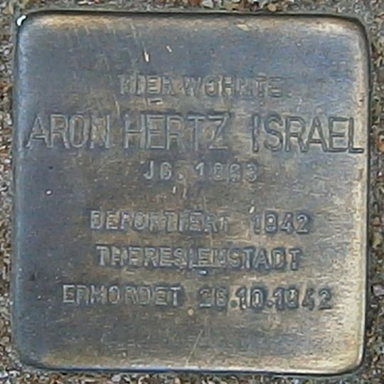 Stolperstein dedicated to Aron Hertz Israel