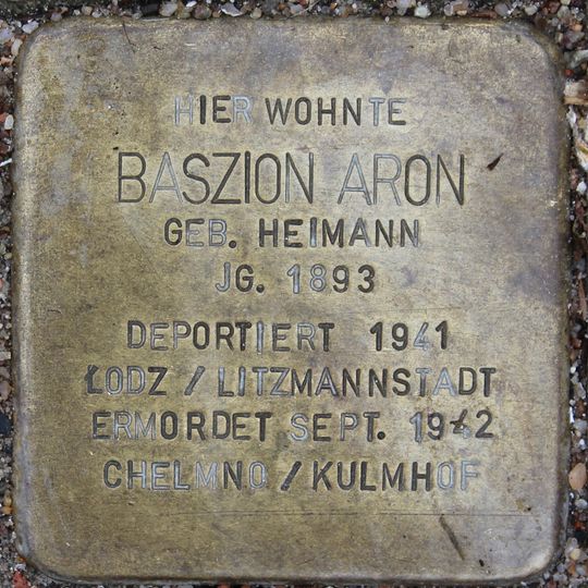 Stolperstein dedicated to Baszion Aron