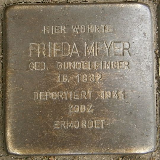 Stolperstein dedicated to Frieda Meyer