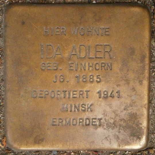 Stolperstein dedicated to Ida Adler