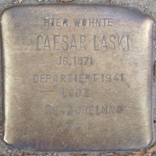 Stolperstein dedicated to Caesar Laski