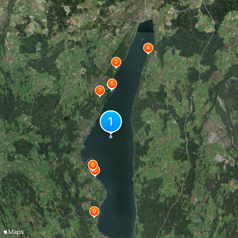 Lago de Starnberg Mapa