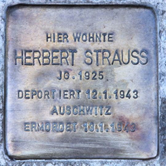 Stolperstein dedicated to Herbert Strauß