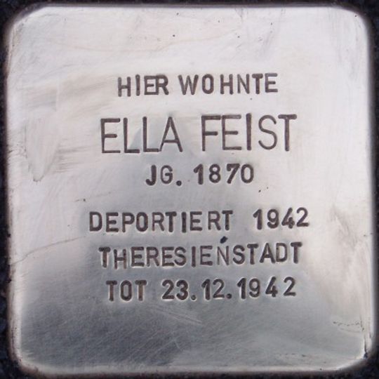 Stolperstein dedicated to Ella Feist