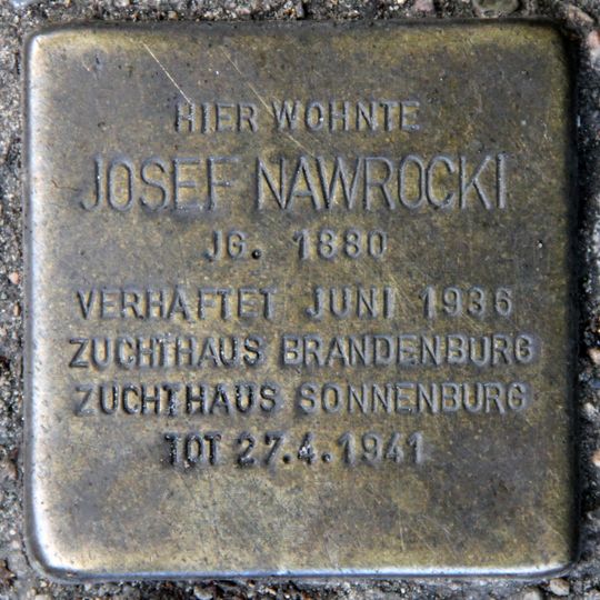 Stolperstein dedicated to Josef Nawrocki