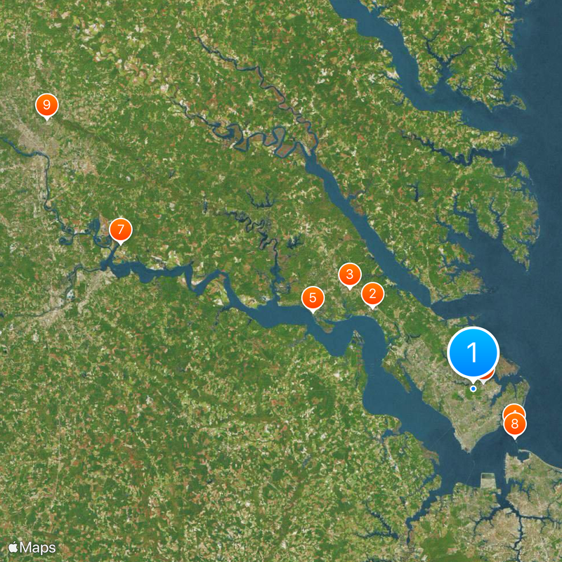 Virginia Peninsula Map