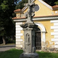 Crucifix in front of the chapel in Židovice