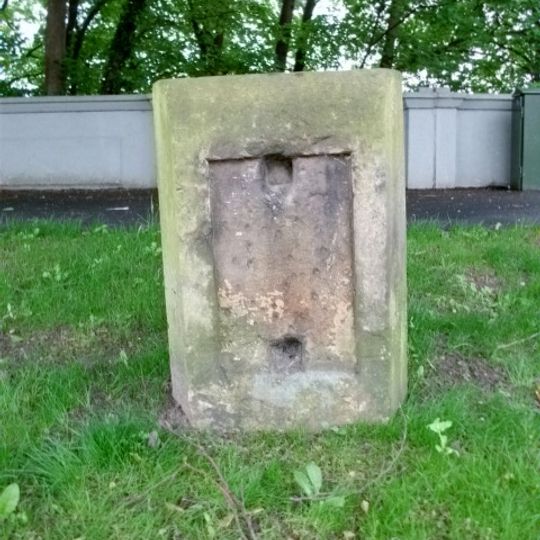 Milestone, Broadgate, Preston; opp. No 48 at Meath Road jcn