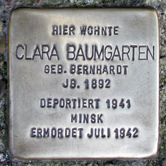 Stolperstein en memoria de Clara Baumgarten