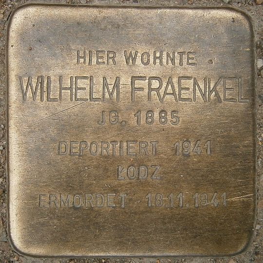 Stolperstein en memoria de Wilhelm Fraenkel