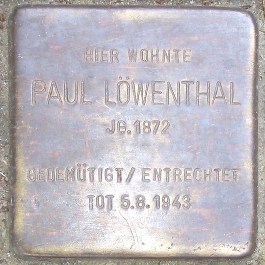 Stolperstein en memoria de Paul Löwenthal