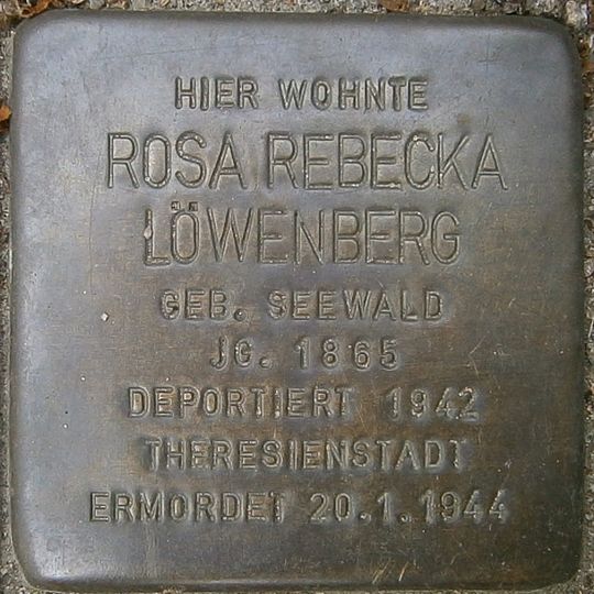 Stolperstein en memoria de Rosa Rebecka Löwenberg
