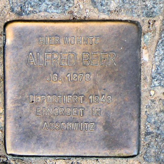 Stolperstein dedicated to Alfred Beer