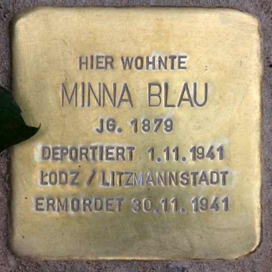 Stolperstein dedicated to Minna Blau