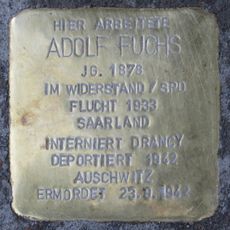 Stolperstein à la mémoire d’Adolf Fuchs
