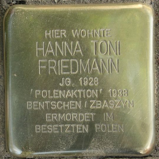 Stolperstein en memoria de Hanna Toni Friedmann