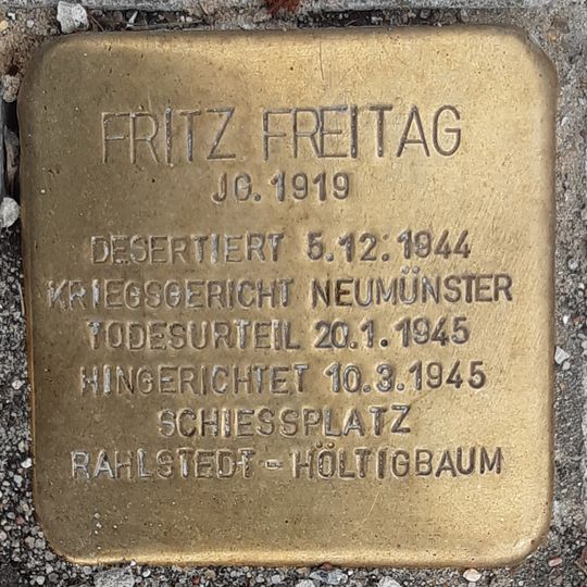 Stolperstein en memoria de Fritz Freitag