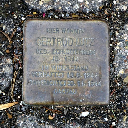Stolperstein für Gertrud Lutz