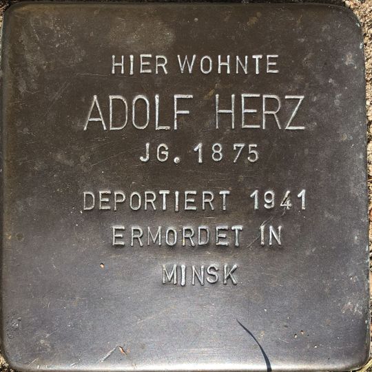 Stolperstein dedicated to Adolf Herz