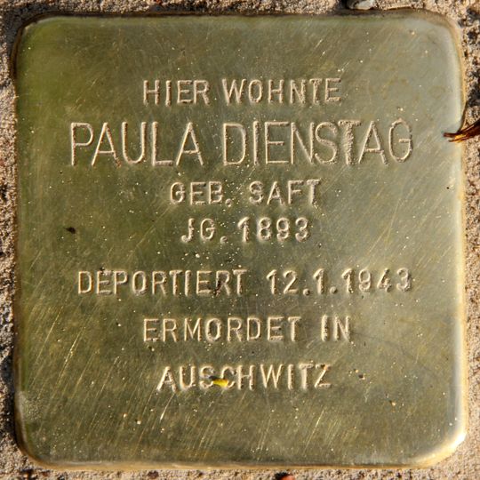 Stolperstein für Paula Dienstag