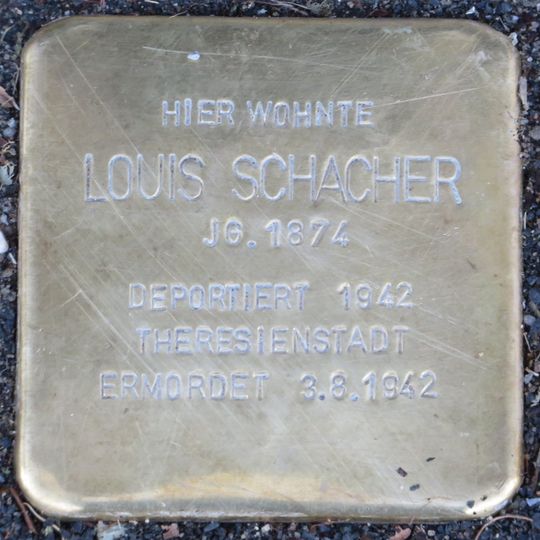 Stolperstein en memoria de Louis Schacher