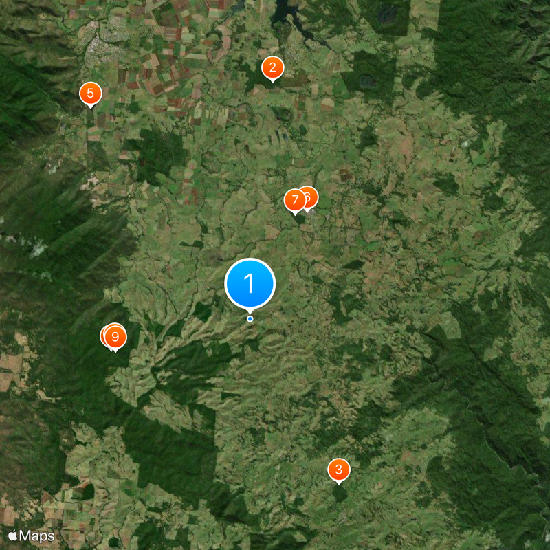 Atherton Tableland Kaart