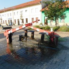 Železniční fontána před nádražím v Otrokovicích