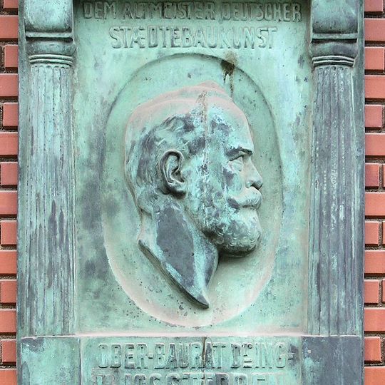 Plaque for Josef Stübben at Stübbenstraße 1, Berlin-Schöneberg