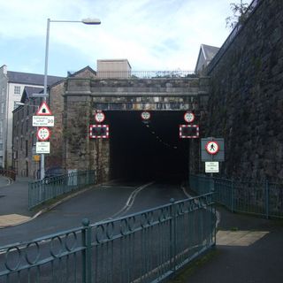 South portal of former railway tunnel beneath Castle Square