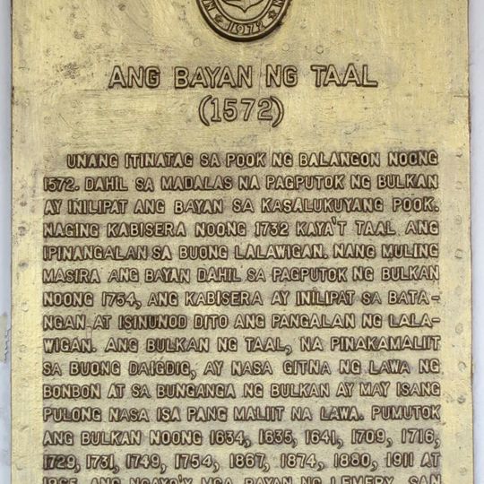 The Town of Taal historical marker