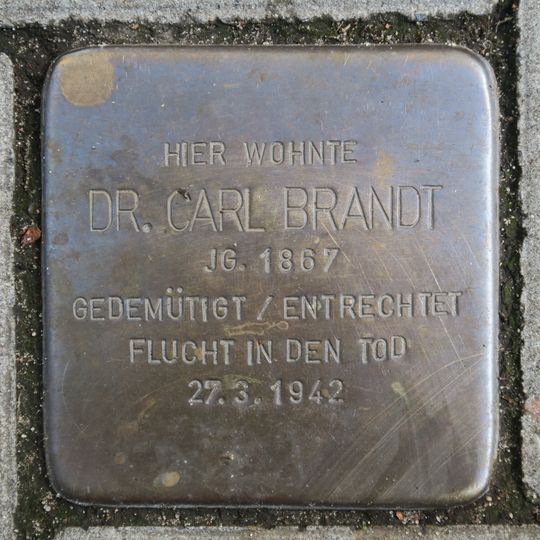 Stolperstein en memoria de Carl Brandt