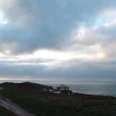 Three round cairns at The Warren on Pentire Point East