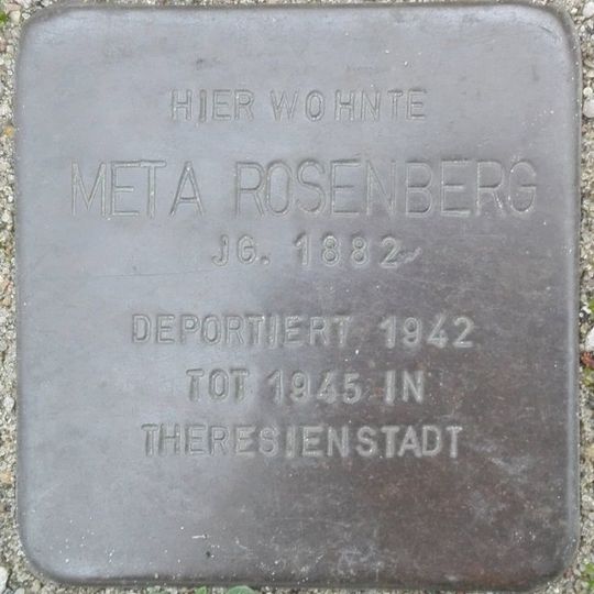 Stolperstein dedicated to Meta Rosenberg