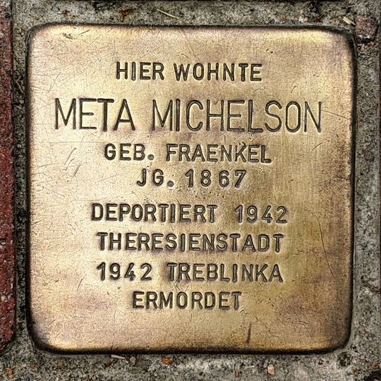Stolperstein en memoria de Meta Michelson