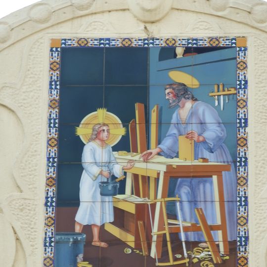 Ceramic panel of Saint Joseph at Marià Puig street