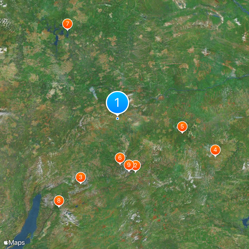 Patomskiy crater Map
