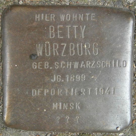 Stolperstein en memoria de Betty Würzburg