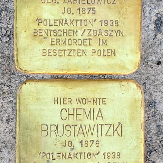 Stolperstein dedicated to Chemia Brustawitzki