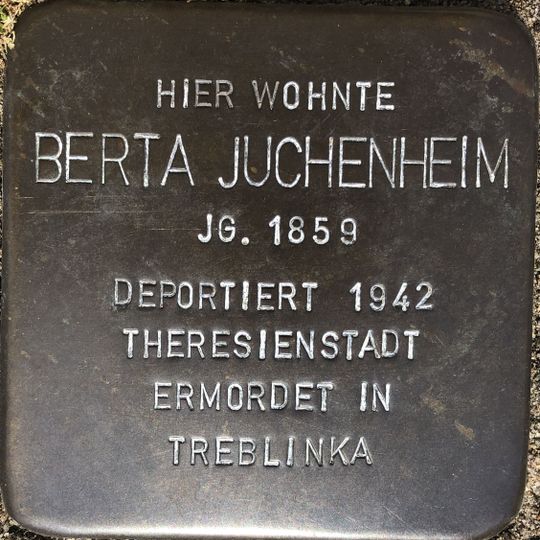 Stolperstein dedicated to Berta Juchenheim