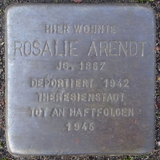 Stolperstein dedicated to Rosalie Arendt