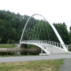Footbridge Ostrov–Řeky over the Jizera in Semily,