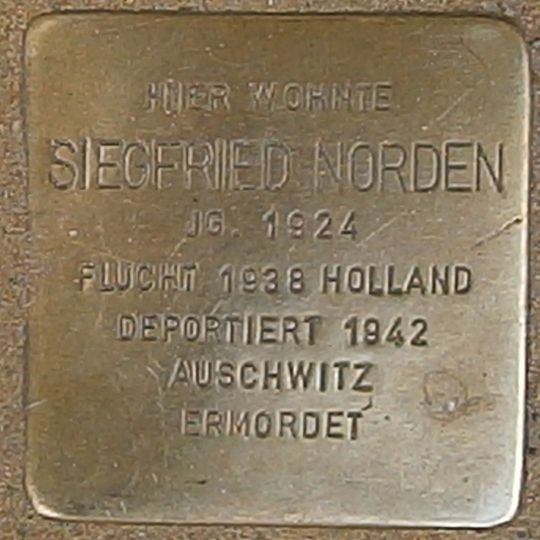 Stolperstein dedicated to Siegfried Norden