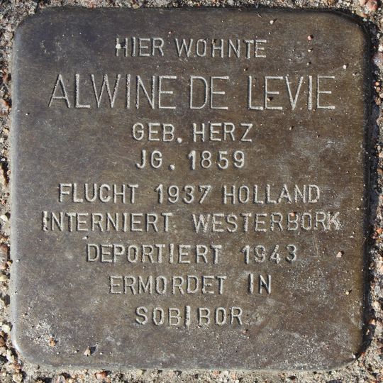 Stolperstein à la mémoire d’Alwine de Levie